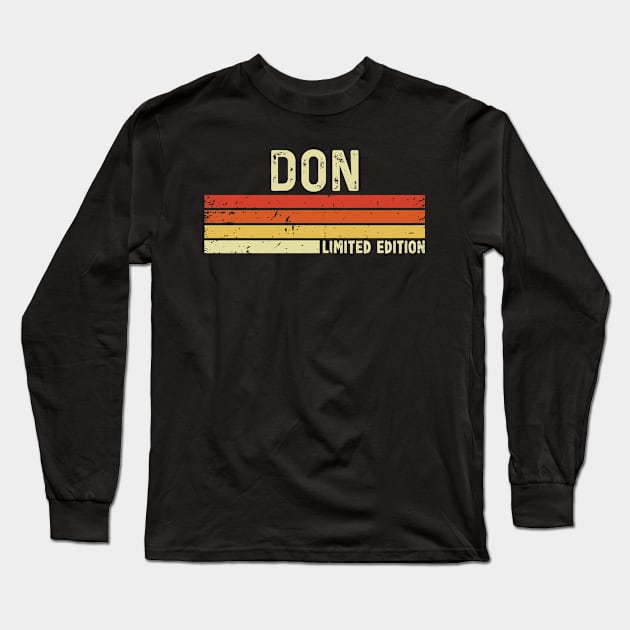 Don Name Vintage Retro Limited Edition Gift Long Sleeve T-Shirt by CoolDesignsDz